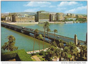 Egypt Cairo El-Tahrir Bridge Shepeards and Semiramis Hotels