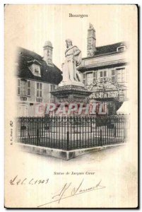 Old Postcard Bourges Jacques Coeur Statue