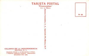 Columna de la Independencia Mexico Tarjeta Postal Unused 