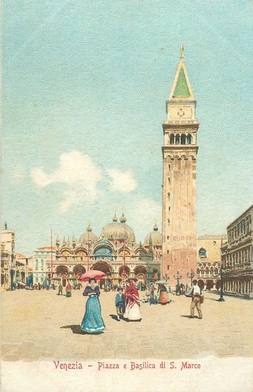 Postcard Italy Venice San Marco piazza e basilica