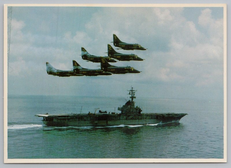 Military~Blue Angels In A-4F Aircraft Fly Over The USS Lexington~Continental PC 