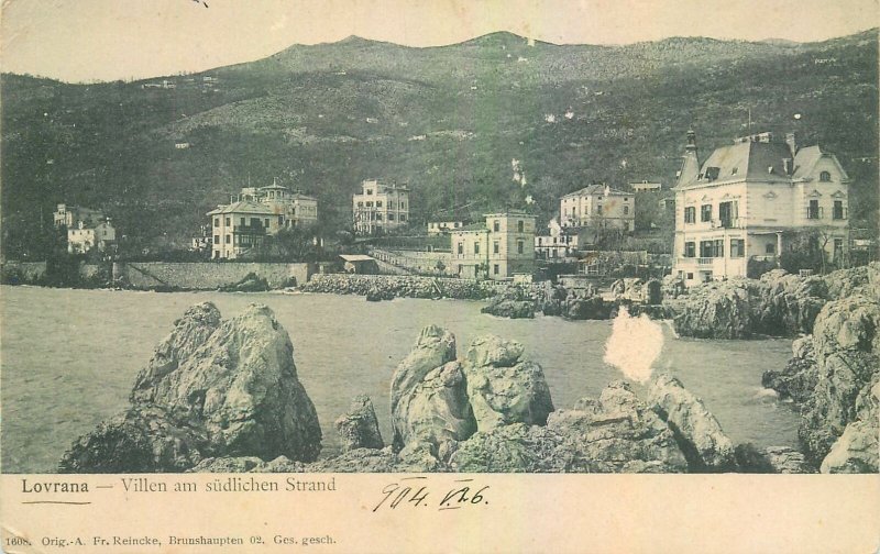 Postcard Croatia Lovrana Villen am sudlichen Strand