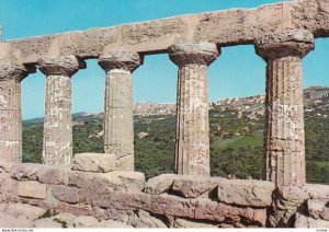 RP; AGRIGENTO, Sicilia, Italy, 1930-1940s; Temple Of Juno With Panorama