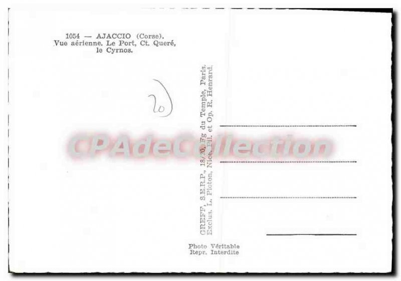 Modern Postcard View Aerienne Ajaccio Port Quere