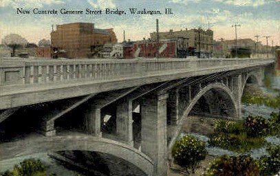 Concrete Genesee St. Bridge - Waukegan, Illinois IL