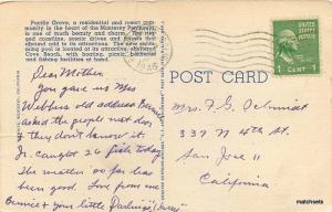 1946 Pacific Grove California Municipal Swimming Pool White Teich postcard 10001