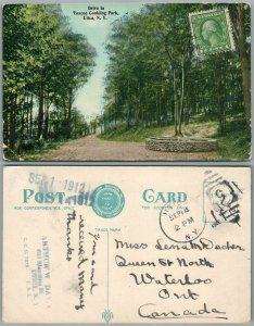 UTICA N.Y. ROSCOE CONKLING PARK 1912 ANTIQUE POSTCARD w/ CORK CANCEL