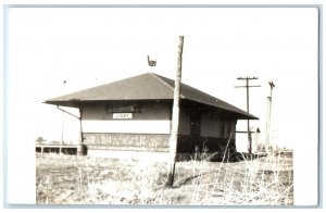 c1960's Linby Iowa IA Railroad Vintage Train Depot Station RPPC Photo Postcard