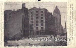 Market Street, Palace Hotel, Earthquake & Fire San Francisco, CA, USA Disaste...