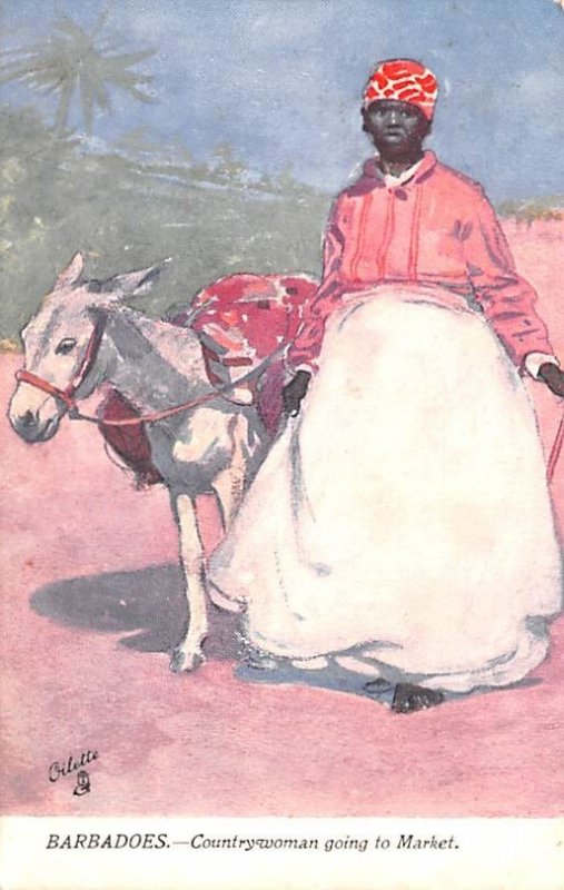 Country Woman going to Market Barbados, West Indies Unused 