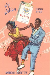 American Cigarettes Wings King Size Black Dancers Wy Willen Verticle Postcard,