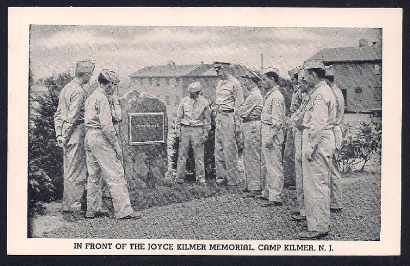 Joyce Kilmer Memorial Camp Kilmer New Jersey unused c1942