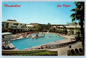 Las Vegas Nevada Postcard Hotel Thunderbird Pool Area On The Strip 1960 Unposted