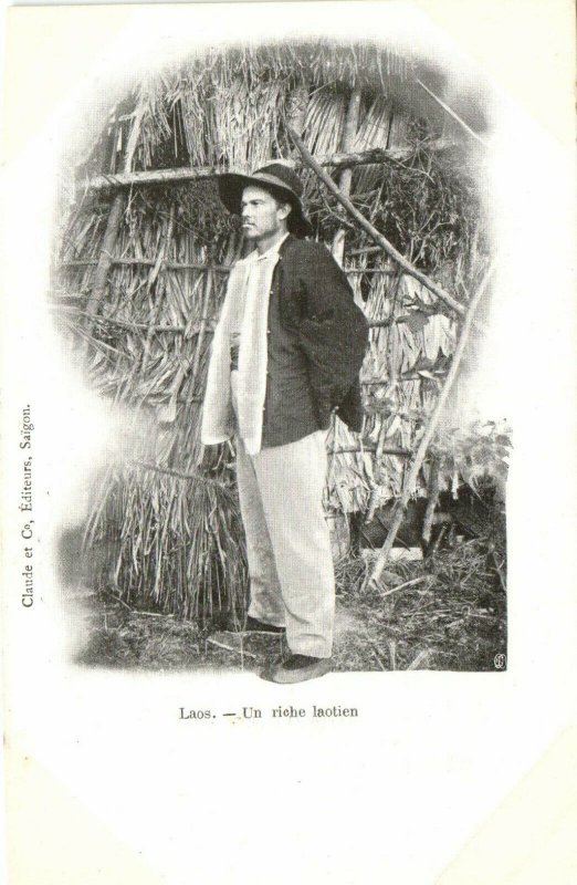 PC CPA LAOS, INDOCHINA, UN RICHE LAOTIEN, (b23397)