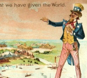 1892 Hold-To-Light Puzzle World's Fair Uncle Sam Everett Piano #S