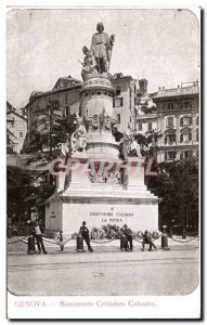 Postcard Ancient Monument Cristofor Colombo Genova