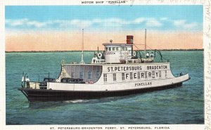 Vintage Postcard Motor Ship Pinellas Saint Petersburg Bradenton Fairy Florida FL