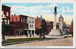 Garfield Square Showing Soldiers Monument Pottsville Pennsylvania Postcard C228