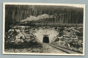 FIELD HILL CANADA No.2 TUNNEL VINTAGE REAL PHOTO POSTCARD RPPC railway railroad