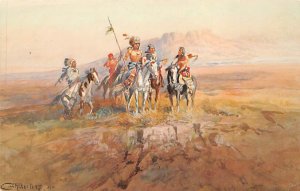 Indian Scouting Party Artist Russell Indian Unused 