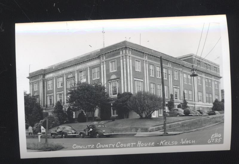 Rppc Kelso Washington Cowlitz County Court House Cars Real Photo