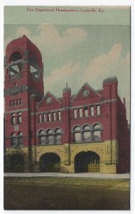Louisville, Kentucky, Vintage Postcard View of Fire Department Headquarters 1910