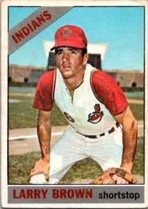 1966 Topps Baseball Card Larry Brown Cleveland Indians sk1954