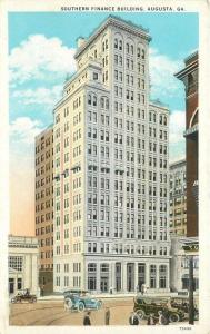 Augusta Georgia 1920s Southern Finance Building Autos Teich postcard 5662