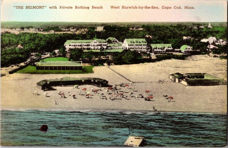 Belmont Hotel & Private Beach West Harwich-by-the-Sea Cape Cod Vtg Postcard P02
