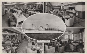 P&O Chusan Restaurant Ship Dining Carriage Old RPC Postcard