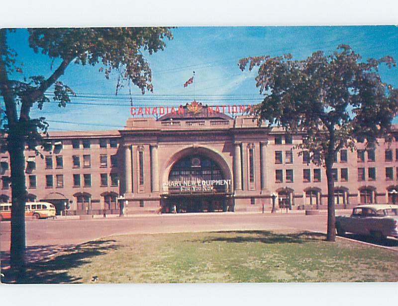 Pre-1980 CANADIAN NATIONAL RAILWAY CN TRAIN DEPOT STATION Winnipeg MB F9948