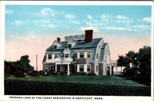 Nantucket, MA Massachusetts  INNISHAIL~One Of The Finest Homes ca1920's Postcard