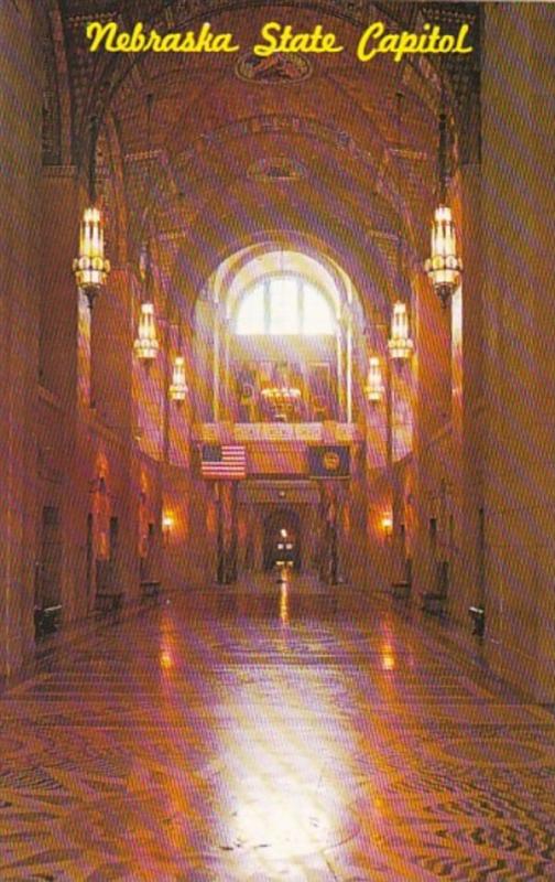 Nebraska Lincoln State Capitol Building Main Hallway Looking Towards The Rotunda