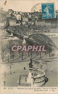 Old Postcard Lyon Monument Children Rhone Bridge Loop Coteau Saint Clair