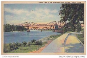 Scenic View Of The Mississippi And Bridges Clinton Iowa