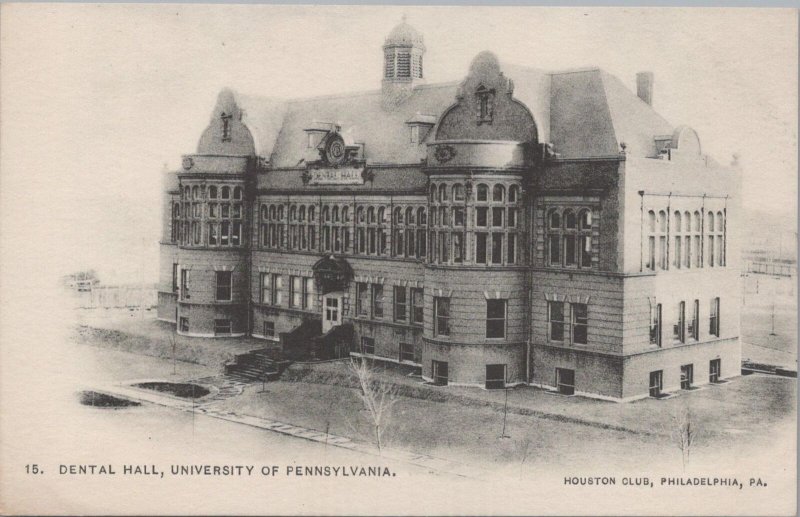 Postcard Dental Hall University of Pennsylvania Houston Club Philadelphia PA