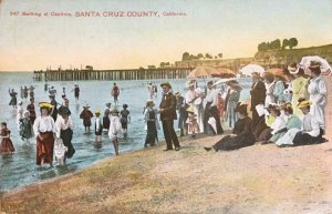 Bathing Beach Scene CAPITOLA, CA Santa Cruz County c1910s Vintage Postcard