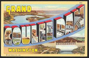 Greetings from Grand Coulee Dam Washington Unused c1942