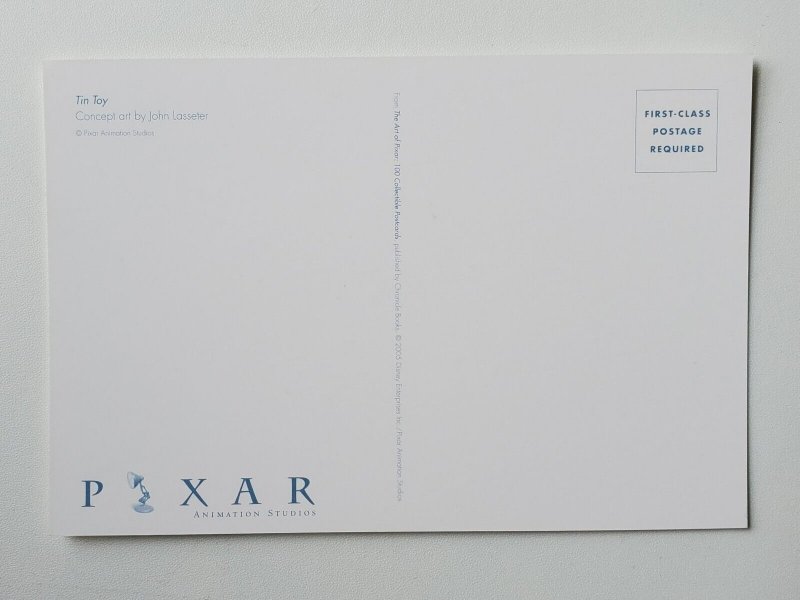 Tinny Tin Toy Concept Art Drawing by John Lasseter Pixar Postcard