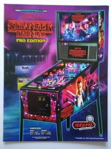 Stranger Things Pro Pinball FLYER Original 2019 NOS Game Paper Art Sheet