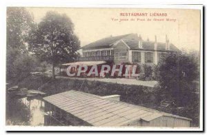 Restaurant Lienard Old Postcard View from the Bridge of the Grand Morin (anim...