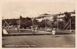 VISBY SWEDEN~SNACKGARDSBADEN VISBY-SWIMMINGPOOLEN SNACKAN~1953 PHOTO POSTCARD