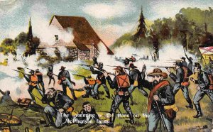 Storming McPherson Farm Barn Battle of Gettysburg PA US Civil War 1910c postcard