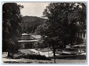 c1950's Spa Park View Ladek Zdroj Warsaw Poland RPPC Photo Posted Postcard 