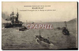 Postcard Old Boat Marceau French Breastplate of 1st row at sea