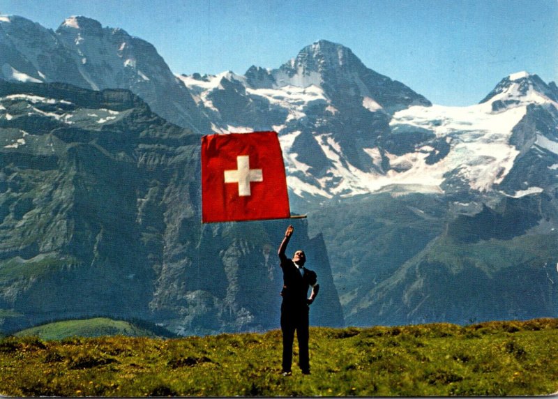 Switzerland The Alps Fahnenschwinger Flag Waiver 1966