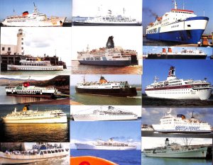 Lot of 15 postcards British sailing vessels cruise ships houseboats & ferries 