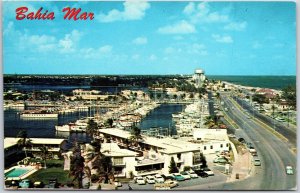 1963 Bahia Mar Fort Lauderdale Florida FL Yacht Basin Highway Posted Postcard