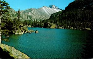 Colorado Rocky Mountains Longs Peak From Lake Halyaha