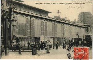 CPA PARIS 17e MarchÃ© des Batignolles Rue es Moines (17037)